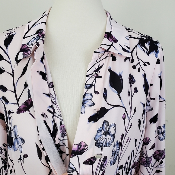 NWT Ivanka Trump Floral Wrap Front Blouse - Picture 7 of 16